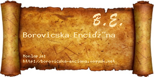 Borovicska Enciána névjegykártya